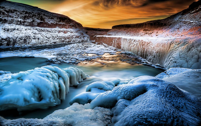 Обои картинки фото the, frozen, beauty, природа, айсберги, ледники, ледник, горы, река