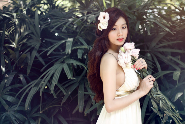 Обои картинки фото -Unsort Азиатки, девушки, unsort, азиатки, цветы
