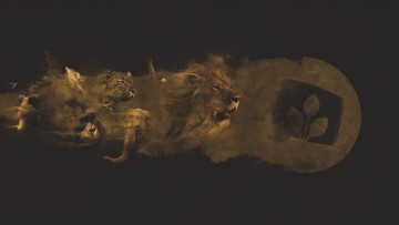 Картинка разное компьютерный+дизайн звери горилла слон лев пыль эмблема волк медведь попугай леопард desktopography