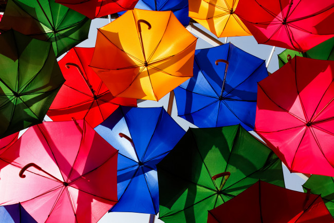 Обои картинки фото разное, сумки,  кошельки,  зонты, яркие, разноцветные, зонты