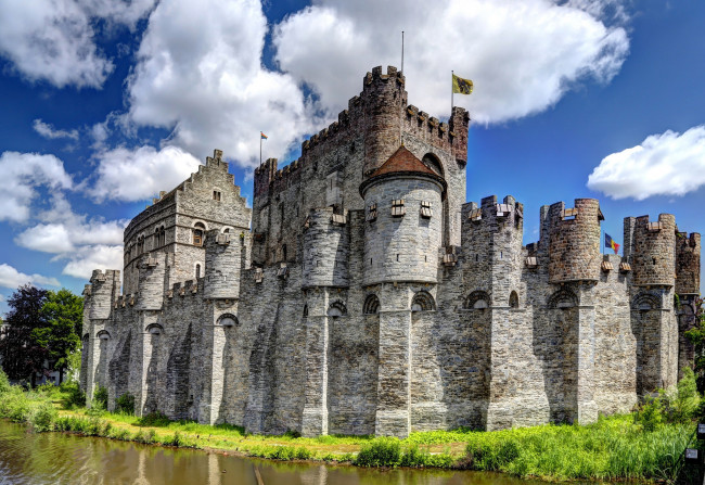 Обои картинки фото gravensteen castle,  gand,  belgium, города, замки бельгии, замок