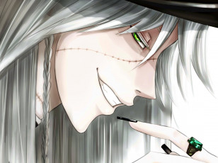 Картинка аниме kuroshitsuji шрам арт парень улыбка тёмный дворецкий undertaker shoutyy гробовщик перстень