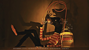 Картинка календари кино +мультфильмы крыса спичка бутылка спиртное животное грызун calendar 2019