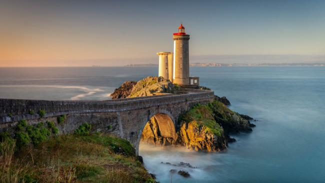 Обои картинки фото petit minou lighthouse, brittany, france, природа, маяки, petit, minou, lighthouse
