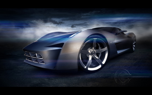 Обои картинки фото 50th, anniversary, corvette, stingray, concept, автомобили