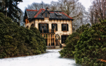 Картинка нидерланды wenum wiesel города здания дома дом ландшафт кусты