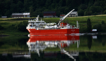 Картинка корабли грузовые суда кран судно река