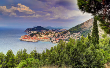Картинка города дубровник хорватия море дома побережье