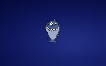 обоя рисованные, минимализм, shark, улыбка, зубастая, синий, акула