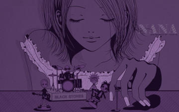 Картинка аниме nana взгляд девушка фон