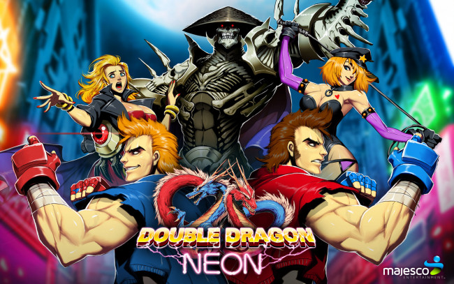 Обои картинки фото видео игры, double dragon neon, billy, lee, marian, double, dragon, neon, jimmy, skullmageddon