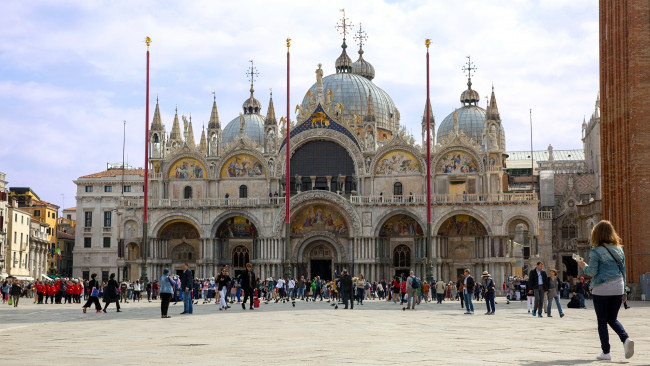 Обои картинки фото города, венеция , италия, площадь, собор