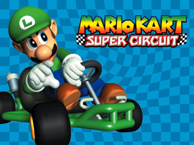 Обои картинки фото видео, игры, mario, kart, super, circuit