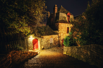 Картинка mont saint michel france города крепость мон сен мишель франция лестница saint-michel