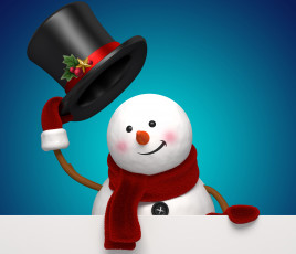 Картинка рисованные праздники снеговик