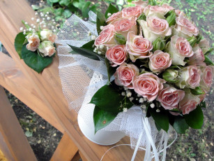 Картинка цветы розы букет невесты
