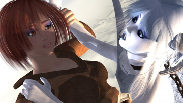 Картинка 3д+графика аниме+ anime девушки взгляд фон слеза цепь