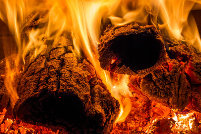 Обои картинки фото природа, огонь, жар, дрова, пламя