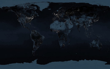 Картинка разное глобусы +карты континенты карта ночь огни