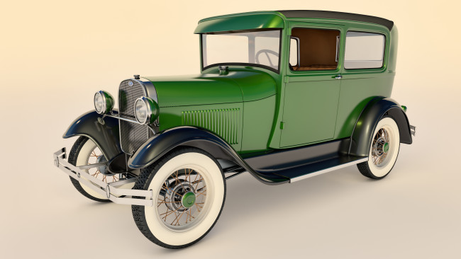 Обои картинки фото автомобили, 3д, ford, 1928г, фон, автомобиль