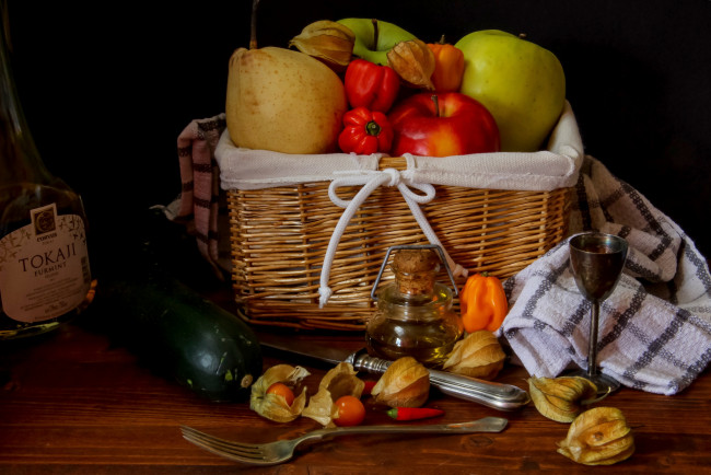 Обои картинки фото еда, фрукты,  ягоды, снедь, перец, яблоки