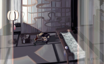 Картинка аниме mo+dao+zu+shi комната стол книги