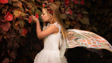 Картинка разное дети девочка крылья цветы