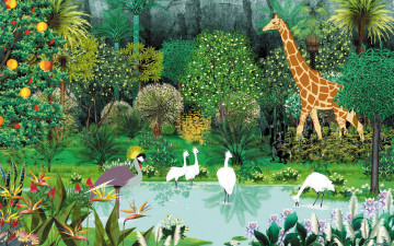 Картинка рисованные животные зоопарк