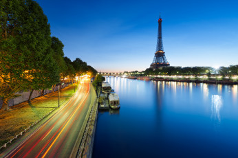 Картинка города париж франция река сена эйфель башня hdrx