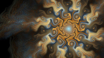 Картинка 3д графика fractal фракталы фон узор цвета линии изгибы