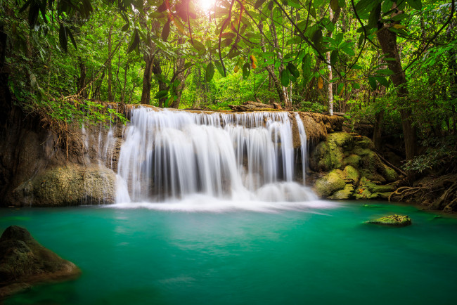 Обои картинки фото природа, водопады, река, лес, thailand, таиланд