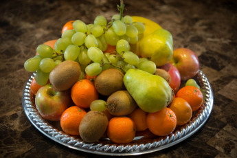 обоя еда, фрукты,  ягоды, киви, груша, мандарины, виноград, яблоки