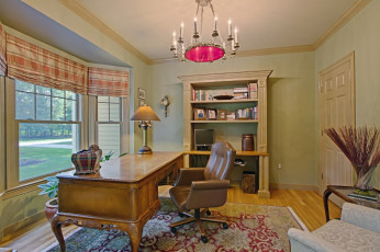 Картинка интерьер кабинет +библиотека +офис стол кресло