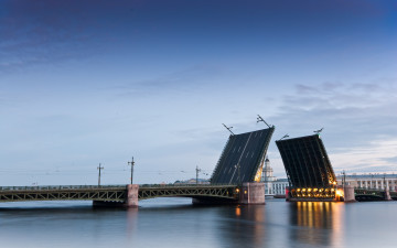 Картинка города санкт-петербург +петергоф+ россия мост город река