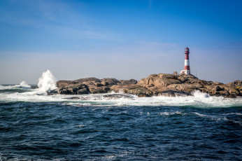 Картинка природа маяки небо камень маяк волны море