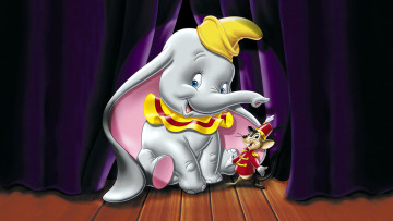 обоя мультфильмы, dumbo, фон, слон
