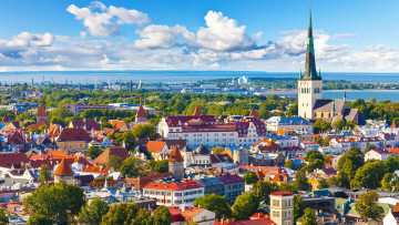 обоя города, таллин , эстония, панорама