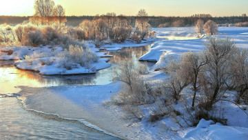 Картинка природа реки озера река зима