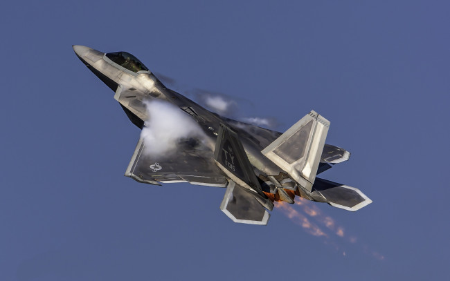 Обои картинки фото f-22 raptor, авиация, боевые самолёты, ввс