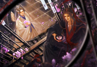 Картинка аниме mo+dao+zu+shi лань ванцзи вэй усянь цветы балкон