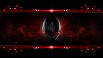 Картинка компьютеры alienware тёмный красный