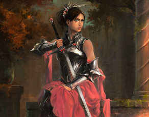 Картинка фэнтези девушки девушка воин доспехи меч