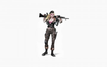Картинка девушка+солдат рисованные армия оружие девушка солдат