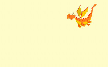 Картинка рисованные животные +сказочные +мифические летит оранжевый крылья dragon дракон