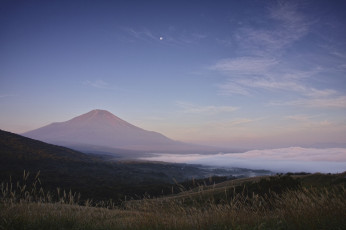 Картинка природа горы небо колосья склоны луна гора takaten