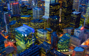 Картинка города торонто+ канада панорама огни ночь дома онтарио торонто