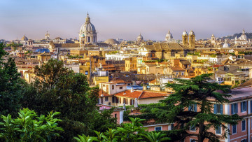 Картинка города рим +ватикан+ италия панорама купола