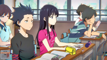 Картинка календари аниме взгляд 2018 парень девушка урок класс