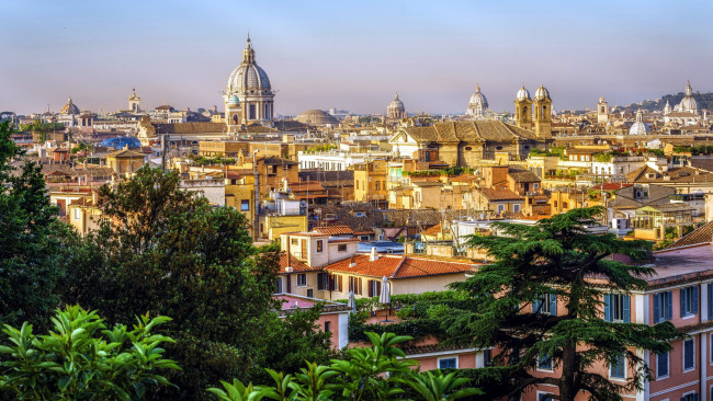 Обои картинки фото города, рим,  ватикан , италия, панорама, купола