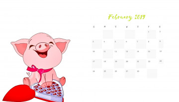 Картинка календари рисованные +векторная+графика коробка свинья конфеты поросенок